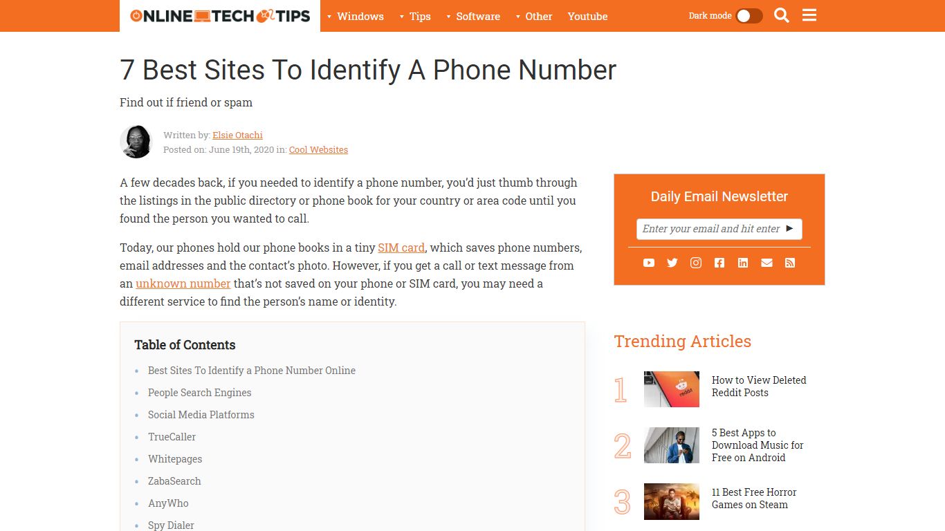 7 Best Sites To Identify A Phone Number - Online Tech Tips
